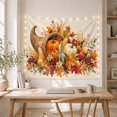 thumbnail image 5 of Cornucopia Among Pumpkins and Candles, Cozy Illustration for Food Lovers, Autumn Table Decor, Thanksgiving Hostess Gift, Tapestry Wall Hanging for Dining Room and Kitchen, 5 of 7