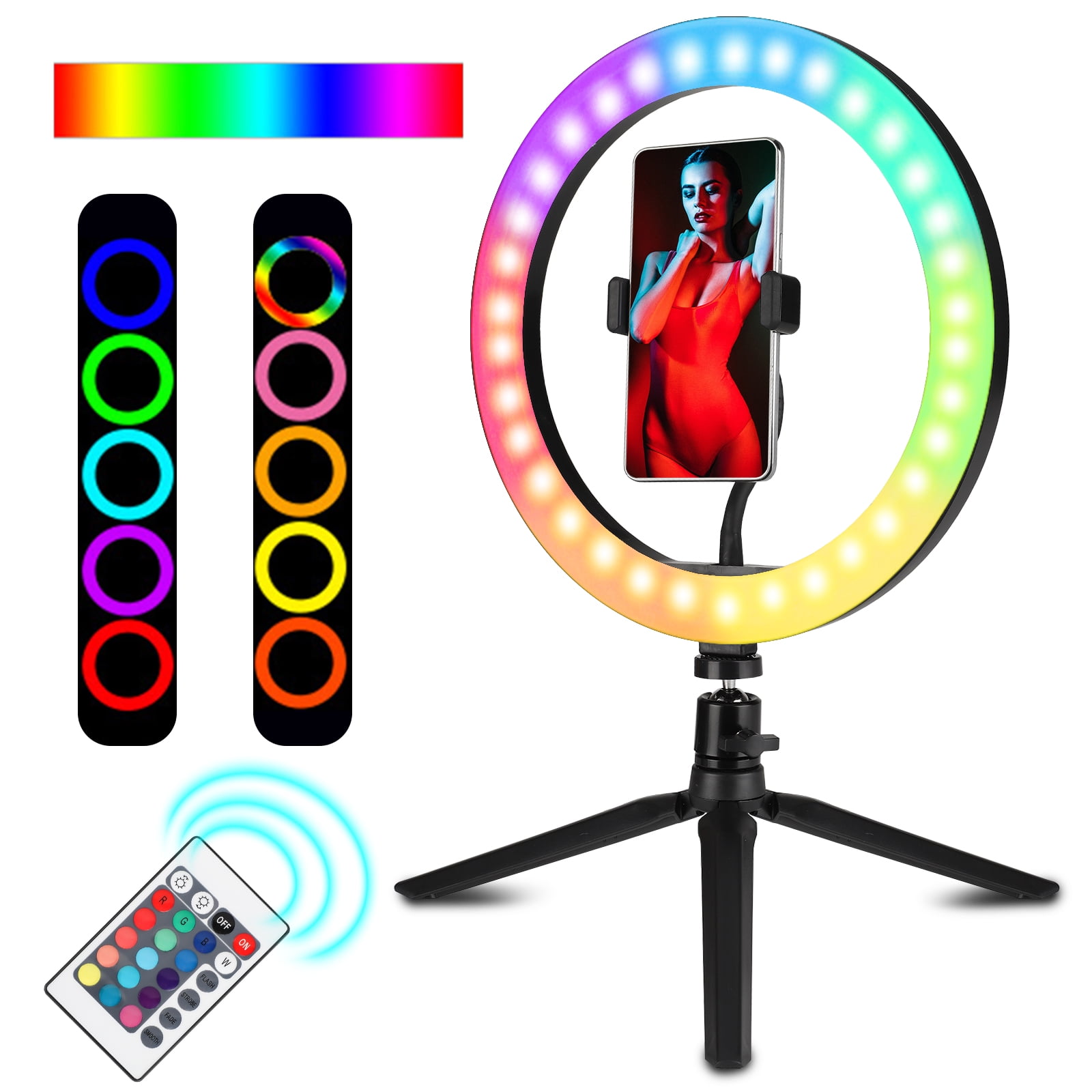 TSV LED Ring Light 10" with Tripod Stand & Phone Holder for Live