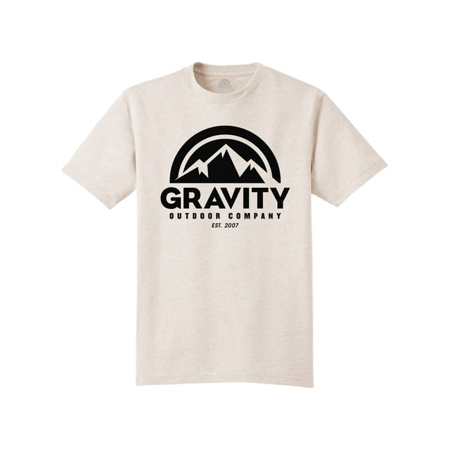 Gravity Outdoor Co. Tri-Blend Crewneck T-Shirt - Black Logo - Natural Heather - S
