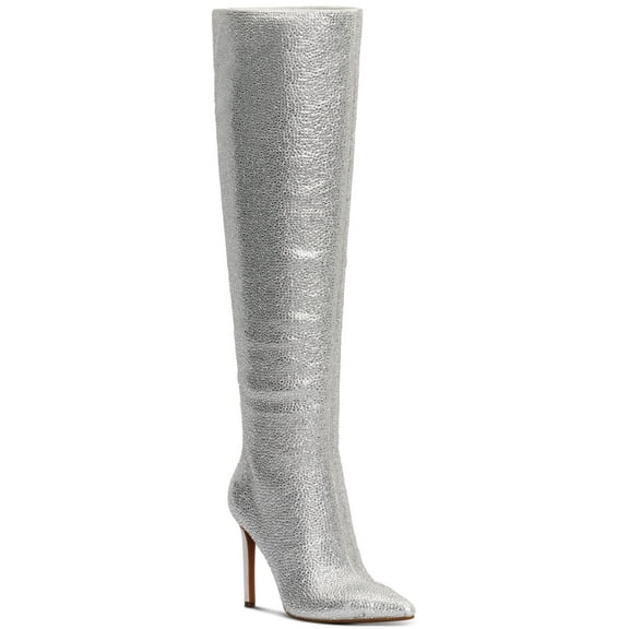 INC International Concepts Saveria Over-The-Knee Boots Silver Bling 11M