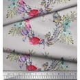 thumbnail image 2 of Soimoi Gray Georgette Viscose Fabric Insect,Rose & Wreath Flower Fabric Prints by Yard 42 Inch Wide, 2 of 3
