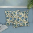 thumbnail image 4 of Boho Blue Yellow Pillow Covers 18x18 Inch 2 Pcs Sage Green Vintage Floral Decor Throw Pillows Outdoor Flower Farmhouse Decoration Pillowcase Cotton Cushion Cover for Couch Sofa Bed, 4 of 7