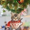 thumbnail image 5 of 4 Pack Funny Cat Ornaments, Kitten Peeking from Cup, 3.1 inch, Acrylic Flat 2D Hanging Pendant, Creative Animal Decoration for Xmas Tree, Car Mirror Charm, Pet Lover Souvenir, Multicolor, Acrylic, 5 of 9