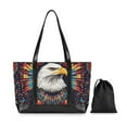 thumbnail image 7 of FORMRS Canvas Laptop Tote Bag for Women with 15.6" Computer Compartments Shoulder Handbag, Brown Abstract Eagle, 7 of 7
