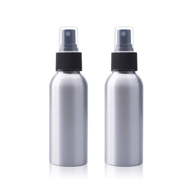 Atomizadores de niebla fina de aluminio de 4.1 fl oz, botella de spray, contenedores de metal recargables, botellas de bomba de almacenamiento de líquidos para aceites esenciales, aromaterapia, perfum
