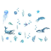 Wall Stickers Underwater Animals Seaweed Jellyfish Wall Stickers Bathtub Stickers Background Wall Bathroom Decoration Wall Stickers