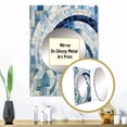 thumbnail image 3 of Designart "Constructing Blue Realms in Blue and Gold IV" Abstract Shapes Mirror Wall Decor - Modern Blue Abstract Living Room Wall Mirror Art - 32" x 24" Inch, 3 of 5