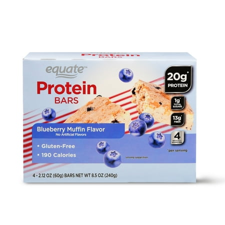 Equate Protein Bars, Blueberry Muffin, 20g Protein, 4
