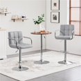 thumbnail image 2 of Yaheetech Set of 2 Adjustable Faux Leather Swivel Bar Stools With Backrests and Footrest, Light Gray, 2 of 7