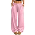 thumbnail image 3 of Hearthz Womens Pajama Bottoms Drawstring Wide Leg Womens Lounge Pants Baggy Soft Comfy Lightweight Women Sleep Pants, 3 of 7