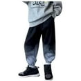 thumbnail image 2 of GBSYEWXS Childred Little Boys Trousers Joggers Gradient Elastic Waist Warm Pants Black Size 9-10 Years, 2 of 5