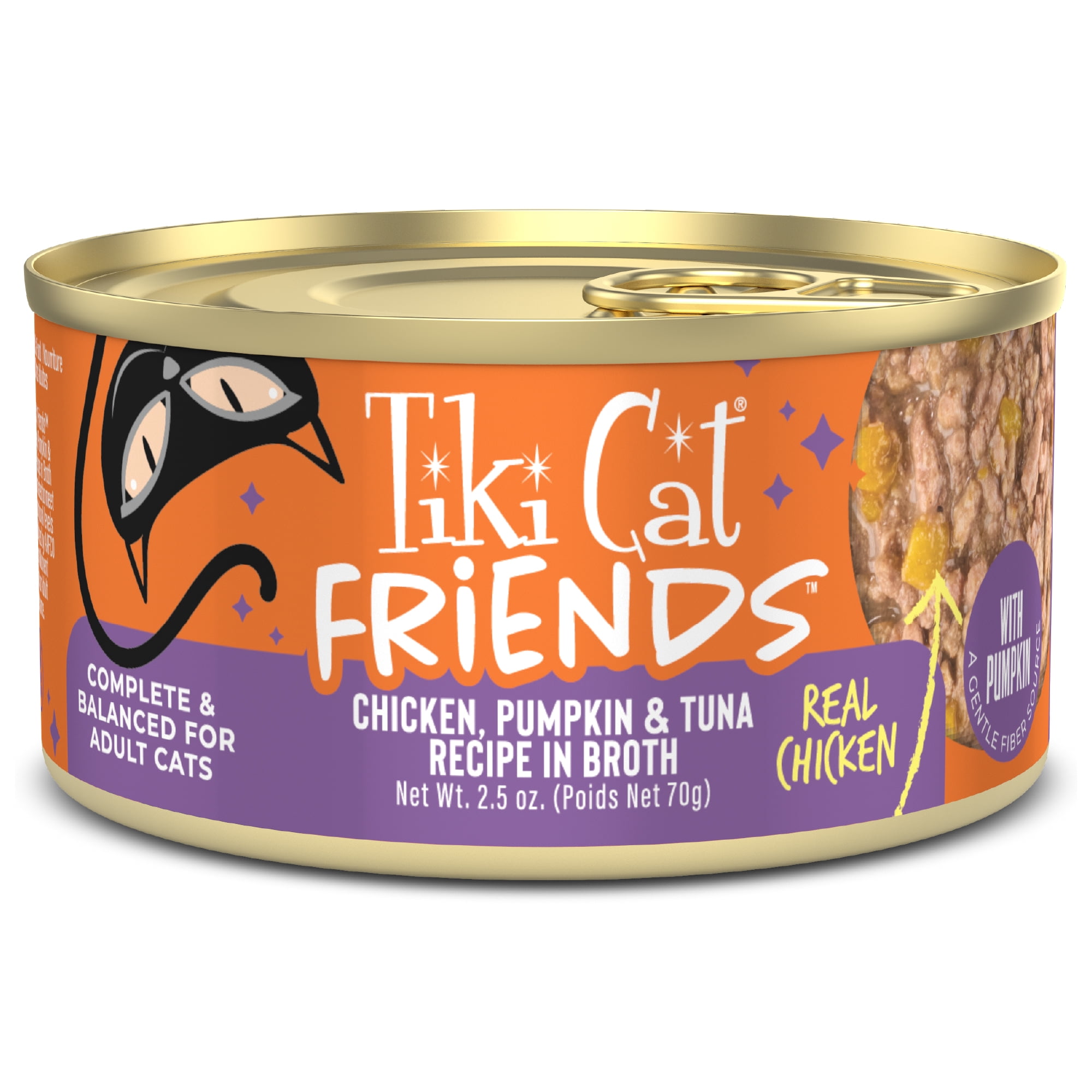 (12 pack) Tiki Cat Friends Chicken, Pumpkin & Tuna, 2.5 oz can