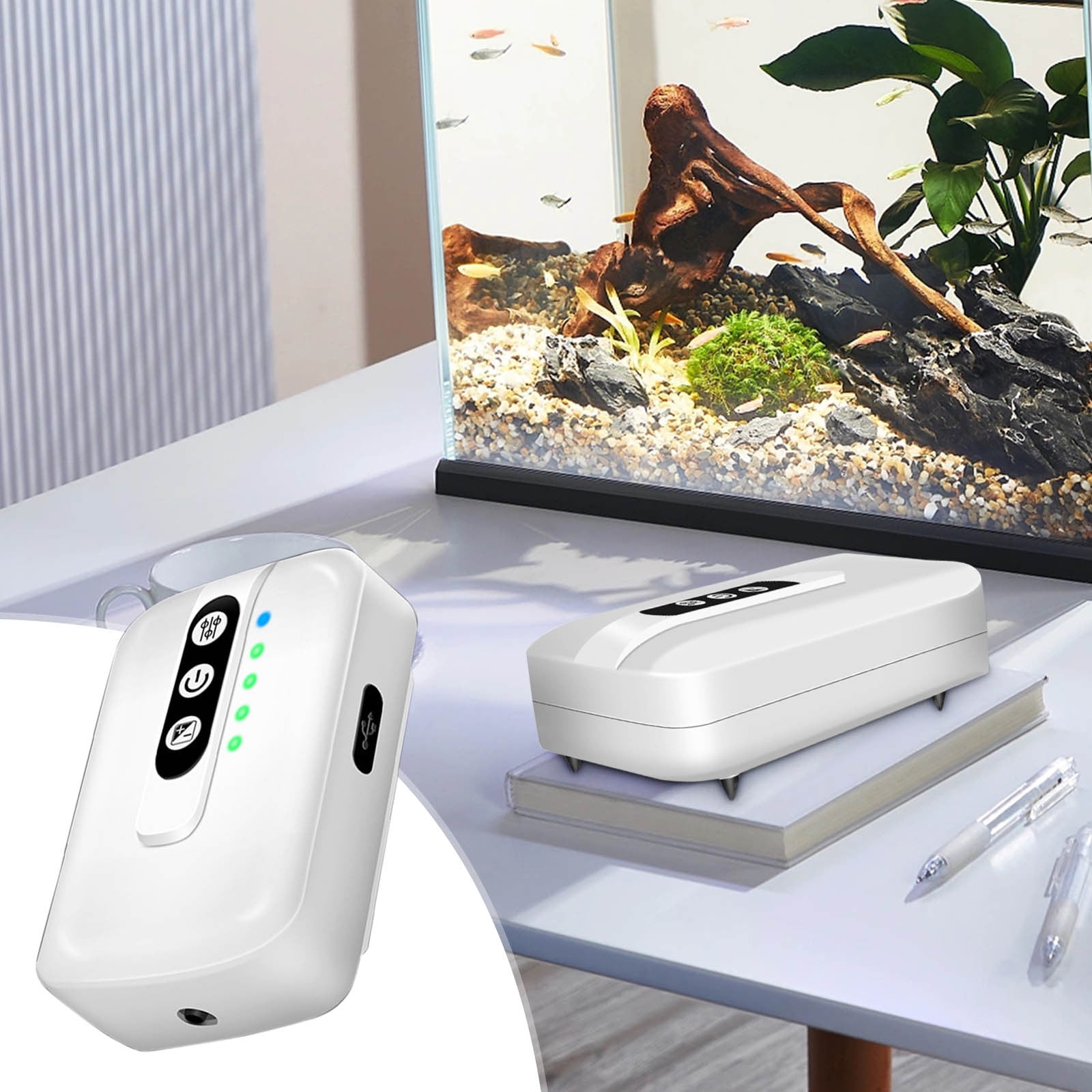 Portable Aquarium Water Pump with 3 L/min Airflow, 25-Hour Rechargeable Lithium Battery, USB-C Charging, 0.3 kg