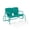 Turquoise, variant on Crosley Furniture Ridgeland Retro Metal Outdoor Loveseat Glider, 2-Person Rocking Patio Bench for Porch
