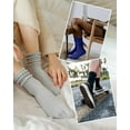 thumbnail image 5 of JIANFANG Slouch Socks for Women, 3 Pairs Soft Cotton Knee High Scrunch Tube Boot Socks, 5 of 8