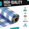 thumbnail image 6 of Exquisite 100 ft. x 40 in. Blue Gingham Plastic Tablecloth Roll - Blue Checkered Table Cover Roll Disposable, 6 of 10