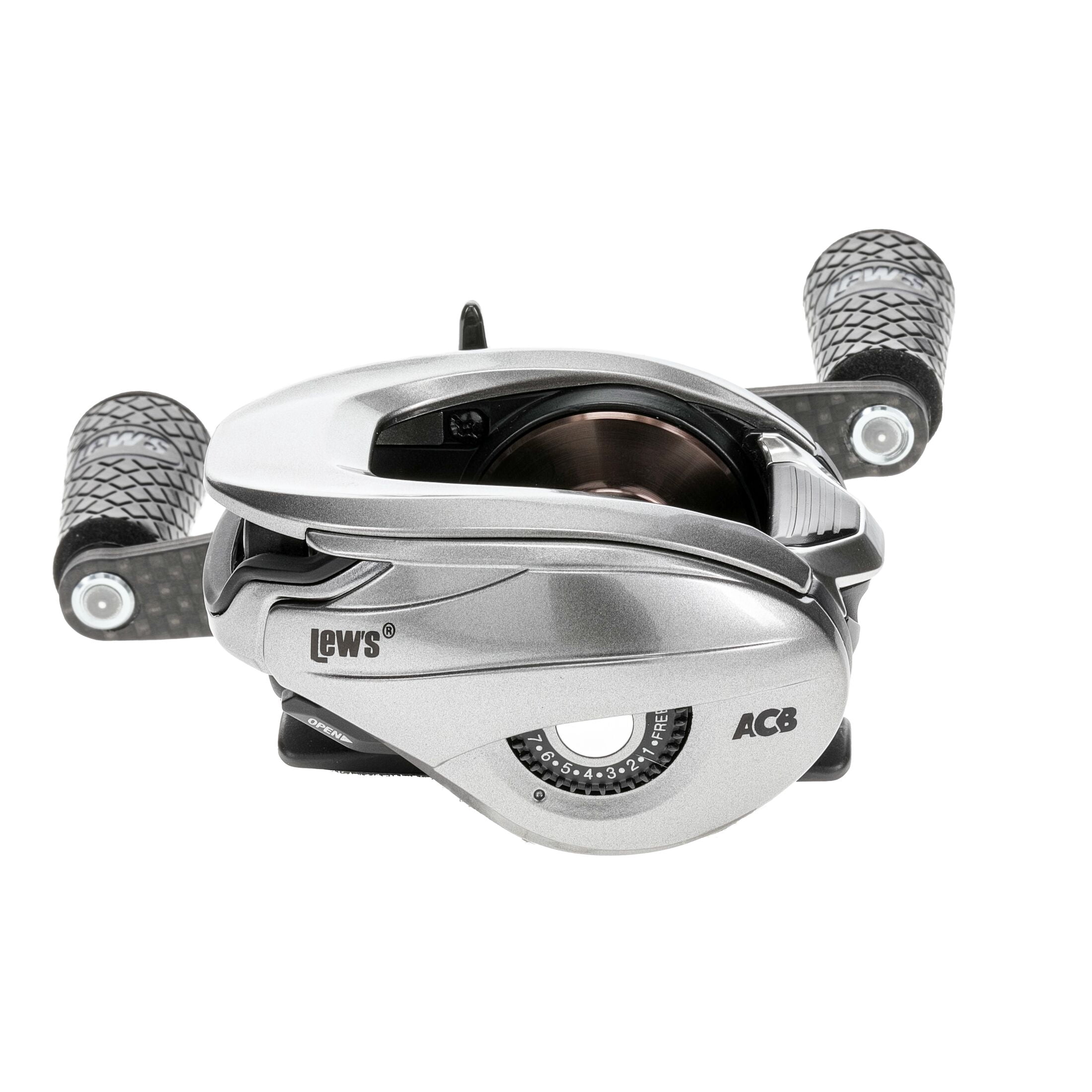 Team Lew’s HyperMag Baitcast Fishing Reel, 7.5:1 Gear Ratio, Right-Hand Retrieve, Silver