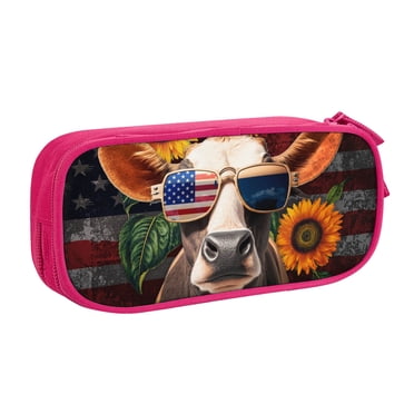 Big Capacity Pencil Case Highland Cow Canvas Bag Pen