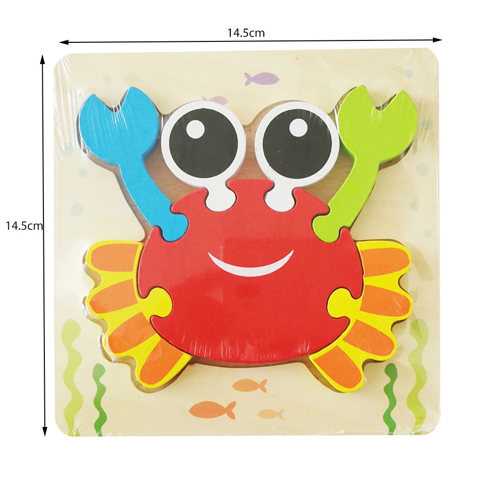 Cartoon Wooden Jigsaw Tangram Puzzle Early Learning Toy Baby Intelligence Gifts 