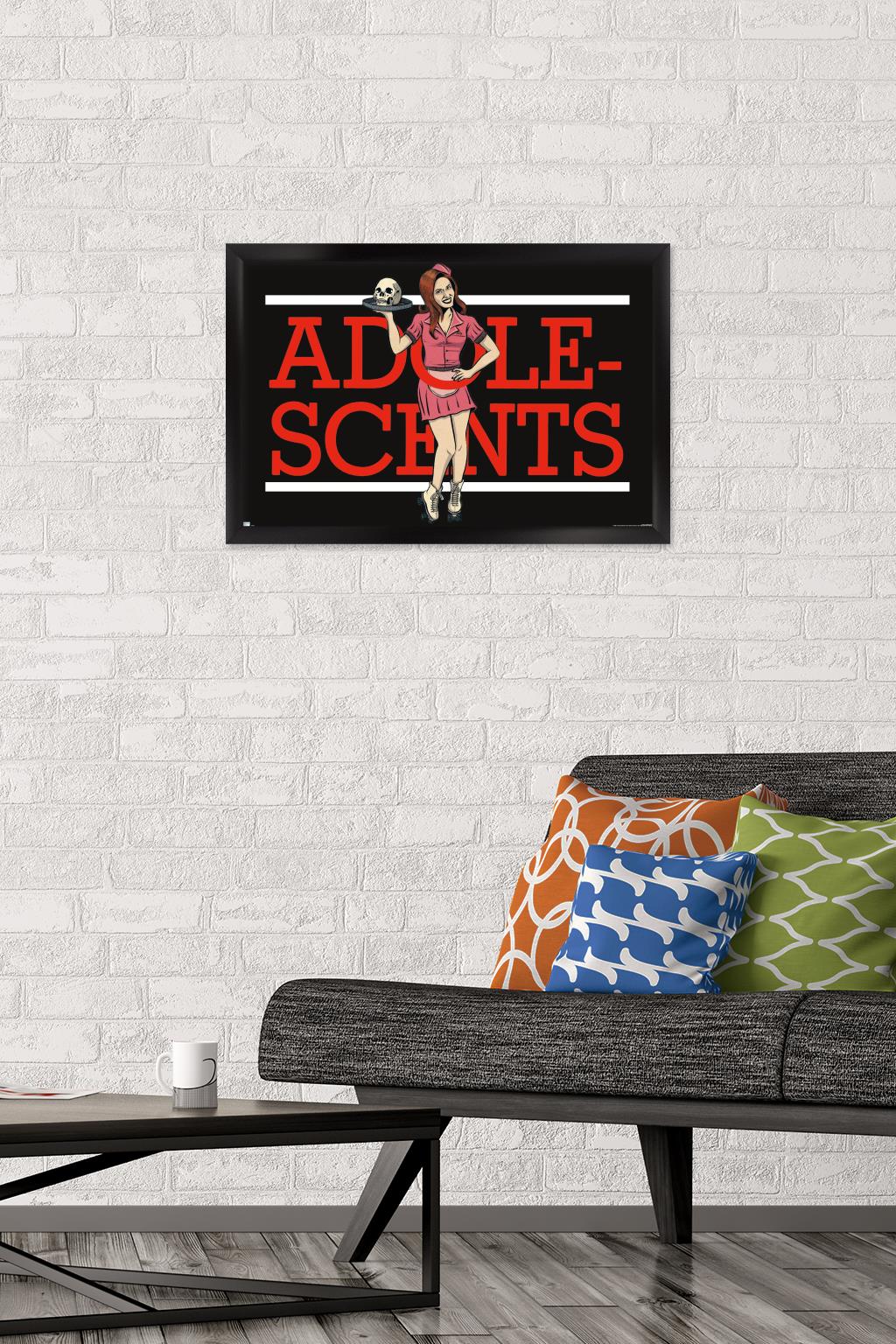 Adolescents - Logo Wall Poster, 14.725" x 22.375", Framed