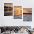 thumbnail image 4 of Nawypu  Canvas Wall Art Prints Scenic winter landscape lake sunset at evening time Finland Stretched & Framed Large Size Painting Poster Artwork Home Decor Ready to Hang 12''x16''X3 Panels, 4 of 4