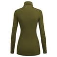 thumbnail image 2 of Made by Johnny Women's Long Sleeve Ribbed Turtleneck Pullover Sweater XL OLIVE, 2 of 6