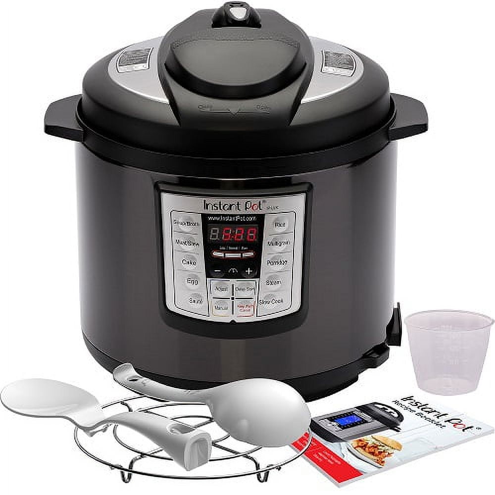 Refurbished Instant Pot LUX60 Black Stainless Steel 6 Qt 6 in 1 Multi Use Programmable Pressure Cooker Walmart