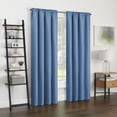 thumbnail image 5 of Eclipse Samara Solid Blackout Curtains, Single Curtain Panel, 84 Inch Long Blackout Curtains, 37" W x 84" L, Silver Blue, 5 of 8