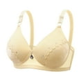 thumbnail image 2 of YWDJ Bras for Women Plus Size Bras Wireless Sleep Bras Adjustable Straps Half Cup Push up Wrap Comfy Bras Padded Lace Comfortable Bras Lounge Bras Beige S, 2 of 4