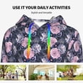 thumbnail image 4 of Kdxio Flowers Print Womens Oversized Hoodies Sweatshirts Hooded Pullover Tops Sweaters Casual-XX-Large, 4 of 7