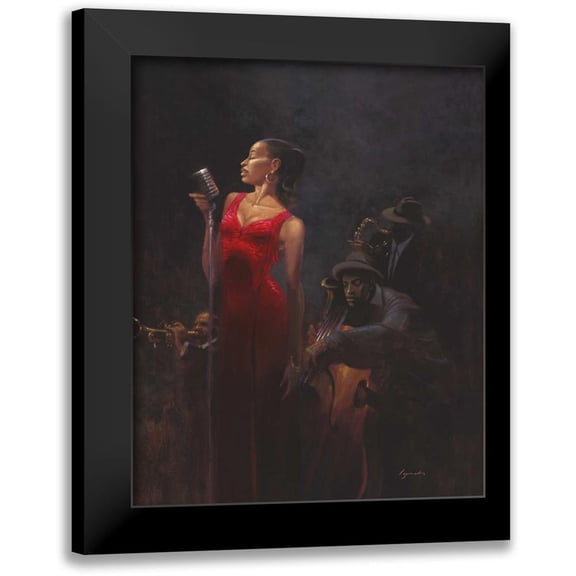 Lynch, Brent 12x14 Black Modern Framed Museum Art Print Titled - Garnet Diva