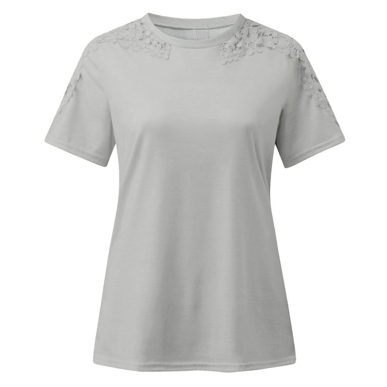 Moxiu Womens Lace Short Sleeve Tops for Women Plus Size Tunic