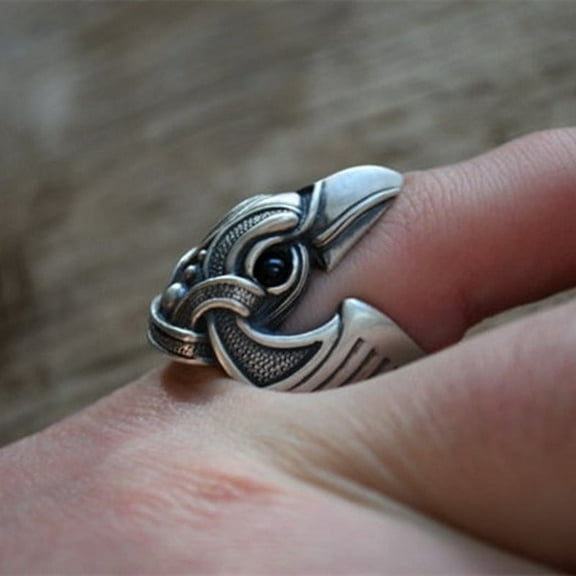 Gothic Vintage Punk Raven Men's Ring Men