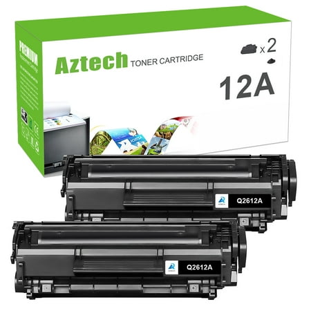 A AZTECH Compatible for HP 12A Q2612A Toner Cartridge for HP LaserJet 1020 1010 1012 1015 1022 3015 3030 3050 3052 3055 Printer Ink (Black 2-Pack) Compatible for HP 12A Q2612A Toner Cartridge Printer Ink and HP Laserjet 1020 Toner Cartridge Printer Ink Compatible for Printer: HP Laserjet 1020 Toner Cartridge; HP Laserjet 1022 Toner Cartridge; HP laserjet 1010 1012 1018 Toner Cartridge; HP laserjet 3015 3020 3030 3050 3050Z 3052 3055 M1005MFP M1319MFP; Canon FAX-L100 FAX-L140 FAX-L120 FAX-L160; Canon Satera MF4110 MF4120 MF4122 MF4130 MF4140 MF4270 MF4690 LBP2900 LBP3000 FAXPHONE L90; Canon ImageClass MF4150 MF4350d MF4370dn D420 Printer Page Yield: 2 000 Pages (Black) Q2612A Toner Cartridge Based on 5% coverage (Letter/A4) Include 2 Packs Compatible for HP 12A Black Toner Cartridge and HP Laserjet 1022 Toner Cartridge Compatible for HP 1020 Toner Cartridge; HP 1022 Toner Cartridge; HP 1018 Toner Cartridge; HP 1012 Toner Cartridge; HP Laserjet 1018 Toner Cartridge; HP 3015 Toner Cartridge