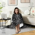 thumbnail image 4 of Wearable Blanket,Halloween Black and White Spider Webs and Spiders Hooded Wearable Sherpa Blanket for Adults & Teens,Winter Poncho Shawl Wrap Cape Thick Warm,50"x60", 4 of 5