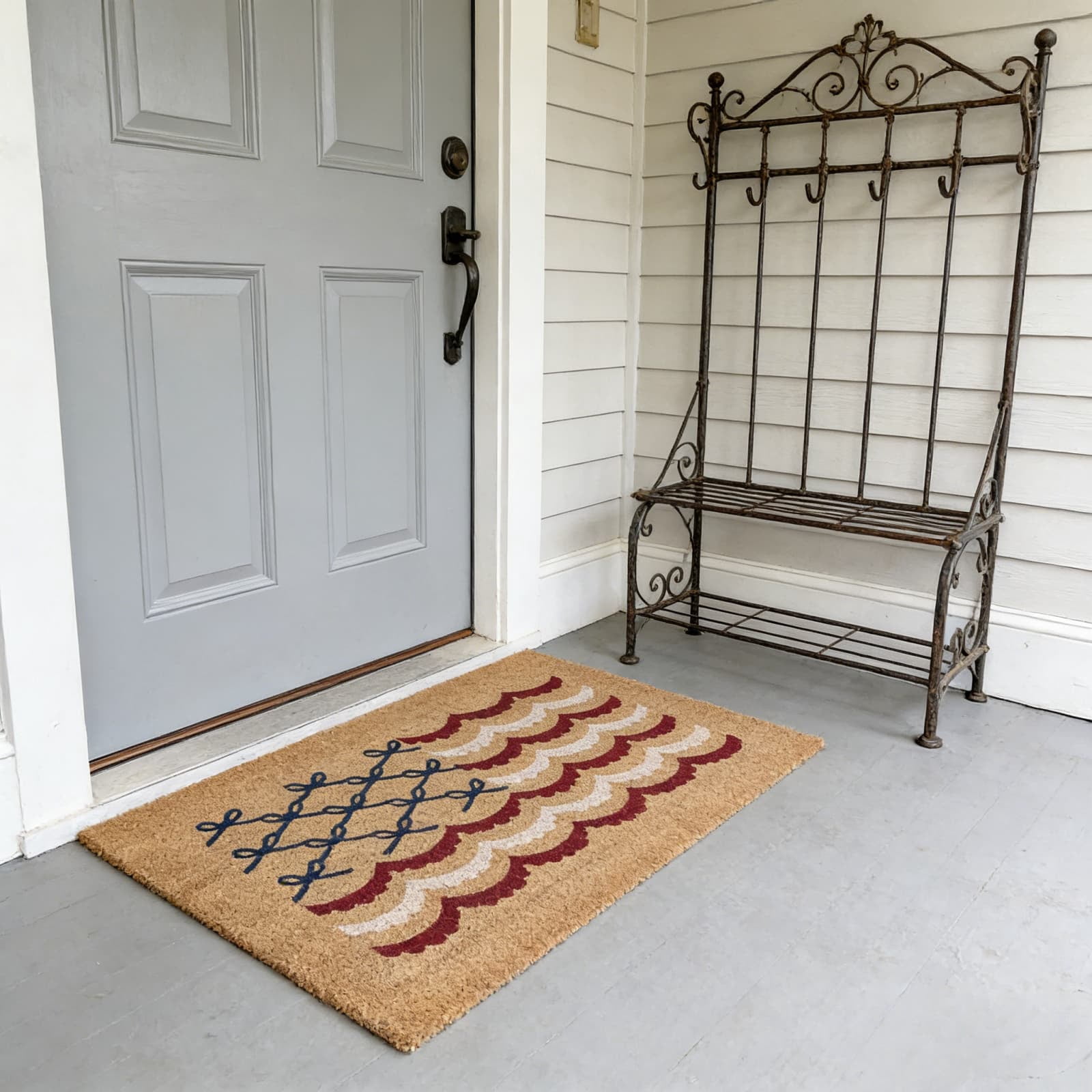 4th of July Patriotic Door Mat Outdoor Welcome Rug Non-Slip Independence Day Indoor Entrance Doormat Outside Porch Front Decor Floor Carpet,35.43x23.62in