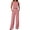 Hot Pink, variant on Womens 2 PC Sets Sleeveless Crew Neck Tanks Elastic Waist Full Length Pants with Pockets Loose Fitted Casual Sets for Daily Wear(XXL,Black)