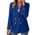 thumbnail image 5 of IUYRTFE Women's Casual Double Breasted Blazer Jacket Long Sleeve Notched Lapel with Shoulder Pads, 5 of 7