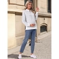 thumbnail image 5 of DARING DIVA Women's Maternity Mock Neck Long Sleeve Half Zip Sweatshirt XL Grey Stripe, 5 of 8