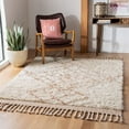 thumbnail image 2 of SAFAVIEH Casablanca Ariana Geometric Wool Shag Area Rug, Rust/Ivory, 8' x 10', 2 of 8