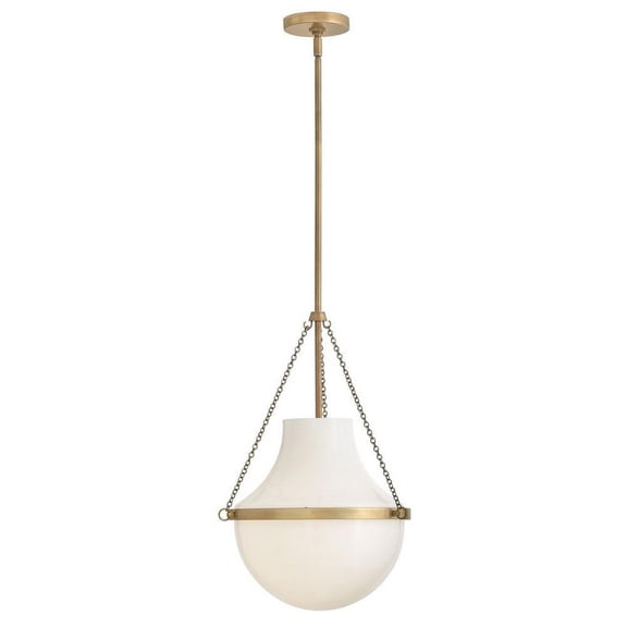 12W 1 Led Medium Pendant-20.25 inches Tall and 15 inches Wide-Heritage Brass Finish Bailey Street Home 81-Bel-5145806