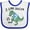 White and Royal, variant on Inktastic I Love Soccer-Dinosaur in Blue Boys or Girls Baby Bib