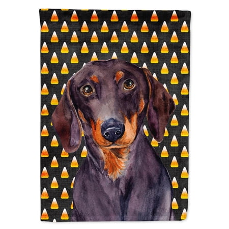 Carolines Treasures LH9054-FLAG-PARENT Dachshund Candy Corn Halloween Portrait Flag multicolor