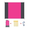 thumbnail image 2 of Outdoor Camping Picnic Beach Mat, Waterproof Foldable Checkered Blanket with Pockets, Hot Pink, 200x210cm, 2 of 6
