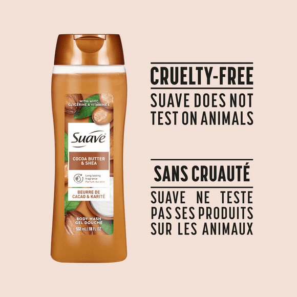 Suave Cocoa Butter + Shea Moisturizing Body Wash with Glycerin & Vitamin E, 532mL