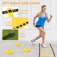 thumbnail image 3 of Agility Ladder Speed Training Equipment with 20Ft Speed Agility, Resistance Parachute, 10 Soccer Cones, Metal Stakes, 3 of 5