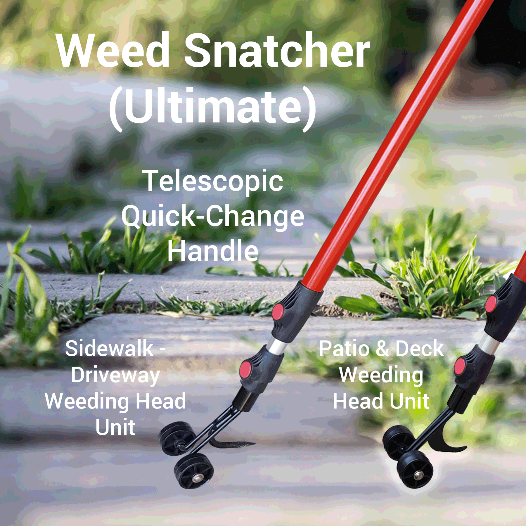 AbbyNi Weed Snatcher Tool with Handle and Wheels 2-in-1 Rolling Weeder Retractable Weed Extractor Tool Weed Puller Crack and Crevice Weeding Tool for Paving Garden Driveways Sidewalks Terrace