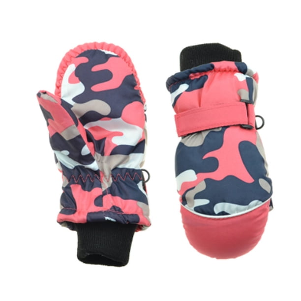 Billuyoard 3 pares de guantes impermeables para niños, diseño práctico con gancho, herramientas protectoras, espesar camuflaje rojo de invierno Suministros térmicos camuflaje rojo Billuyoard HA059228-04B