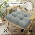 thumbnail image 6 of Patio Cushions with Ties, Tatami Floor Pillow Meditation, Outdoor/Indoor Tufted Seat Cushion Chair Pads Waterproof for Dining Chairs Garden Decoration Balcony Office(19"x19"x5", 2 Pack, Navy Blue), 6 of 8