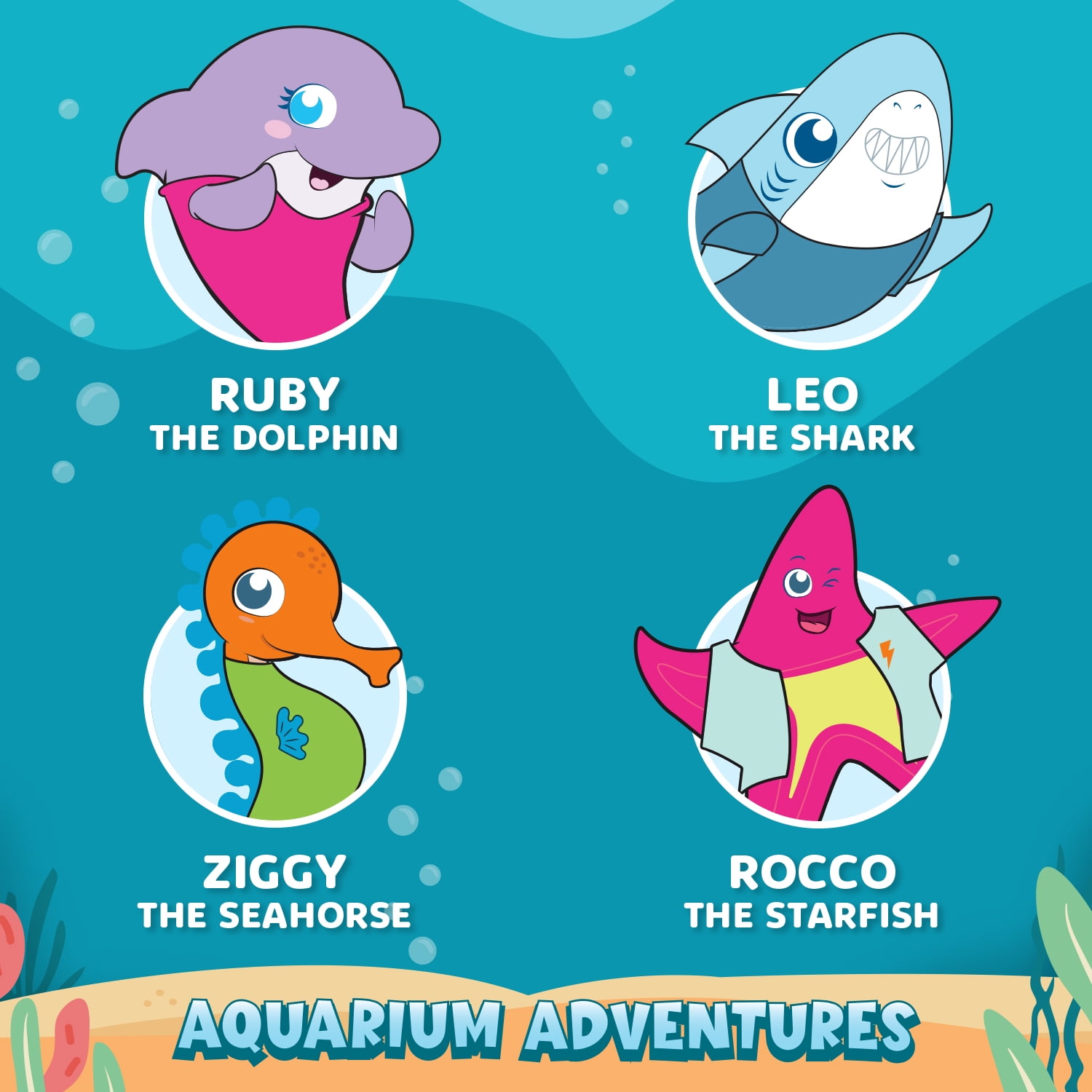 AquaSonic Kids Water Flosser - Aquarium Adventures Theme with Waterproof Stickers (Pink)